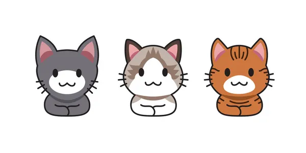 ベクトル漫画かわいい猫セットのデザイン — ストックベクタ