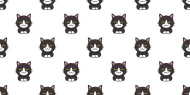 Çizgi film kedisi tasarım için kusursuz desen arkaplanı.