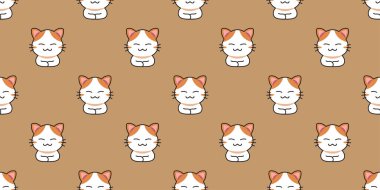 Çizgi film karakteri kedi tasarım için kusursuz desen arkaplanı.