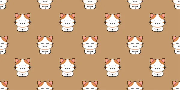 漫画キャラクター猫シームレスパターンデザインのための背景 — ストックベクタ