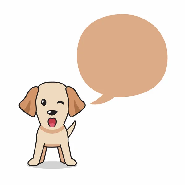 Desenhos Animados Labrador Retriever Cão Com Bolha Fala Para Design — Vetor de Stock