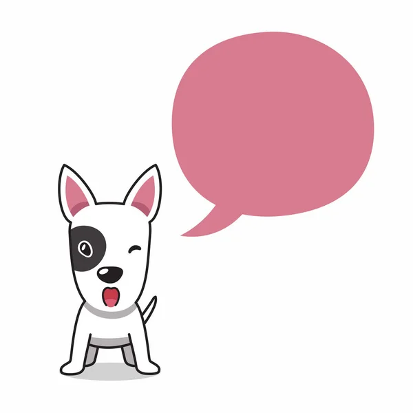Chien Terrier Taureau Personnage Bande Dessinée Avec Bulle Parole Pour — Image vectorielle