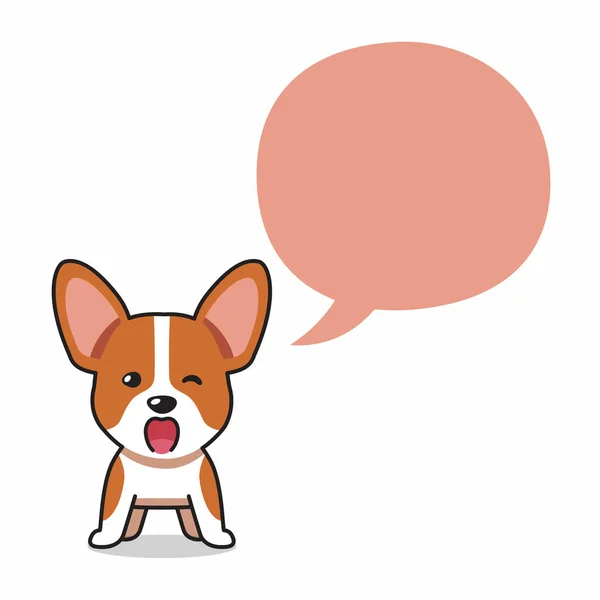 漫画のキャラクターCorgi犬とスピーチバブルのためのデザイン — ストックベクタ