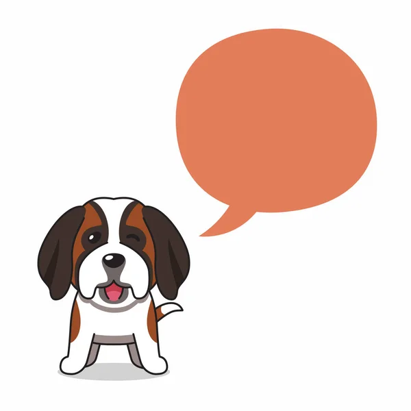 卡通人物圣伯纳德犬与言语泡泡设计 — 图库矢量图片