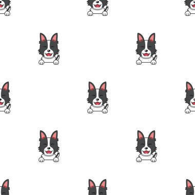 Vektör çizgi film karakteri çoban köpeği tasarım için kusursuz desen arkaplanı.