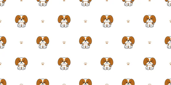 Personaje Dibujos Animados Shih Tzu Perro Sin Costuras Patrón Fondo — Vector de stock