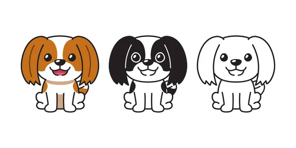 Conjunto Desenhos Animados Vetoriais Shih Tzu Cão Para Design — Vetor de Stock