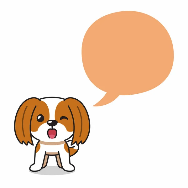 Personagem Desenhos Animados Shih Tzu Cão Com Bolha Fala Para — Vetor de Stock