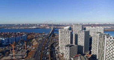 Modern şehir binaları Ukrayna hava manzarasının başkenti
