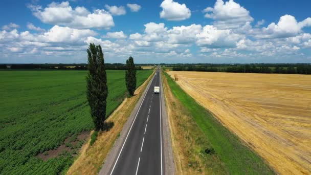 The country highway at the summer day aerial view — Video