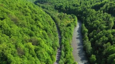 Güneşli yaz gününde güzel dağların manzarası...
