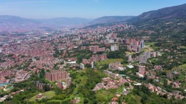 Medellin Şehri Kolombiya hava manzarası.
