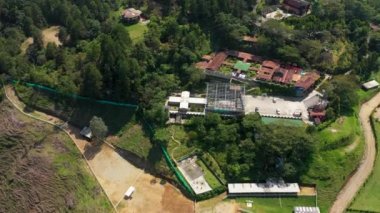 Medellin Kolombiya 'daki La Katedral Cezaevi Hava Görüntüsü. 