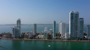 Cartagena Kolombiya Bocagrande Bölgesi Havacılık 360 Panorama Manzarası.