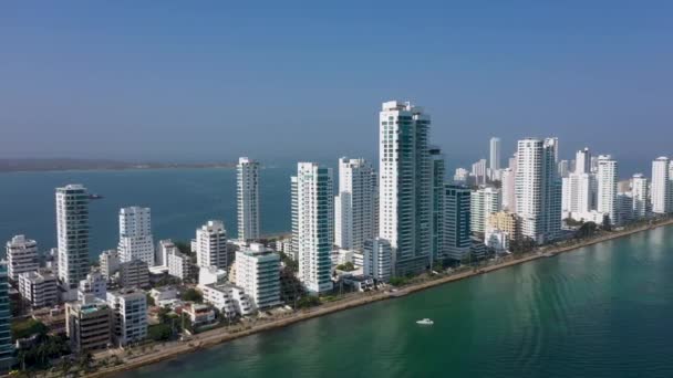Cartagena Colombia Bocagrande Distric Apartment Vista Aérea — Vídeo de Stock