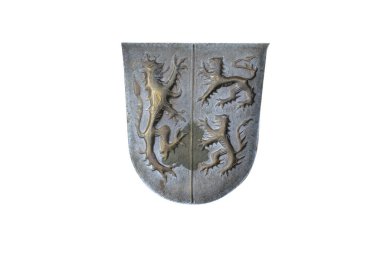 Kabartmalı aslan çizimleriyle Orta Çağ kahramanlık arması