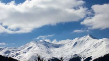 Beautiful smooth icy snowy winter mountain ridge