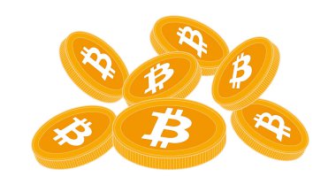 Lots of bitcoins image made of vector 