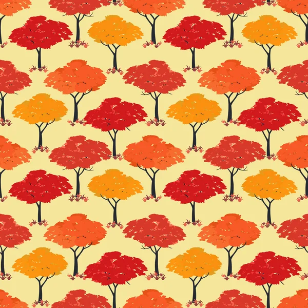 Φθινόπωρο Maple δέντρα Φθινοπωρινή περίοδος χωρίς ραφή μοτίβο — Διανυσματικό Αρχείο