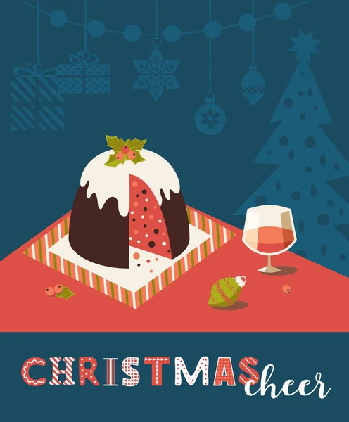 Χριστούγεννα ευθυμία φανταχτερό αφίσα διάνυσμα διακοπές — Διανυσματικό Αρχείο