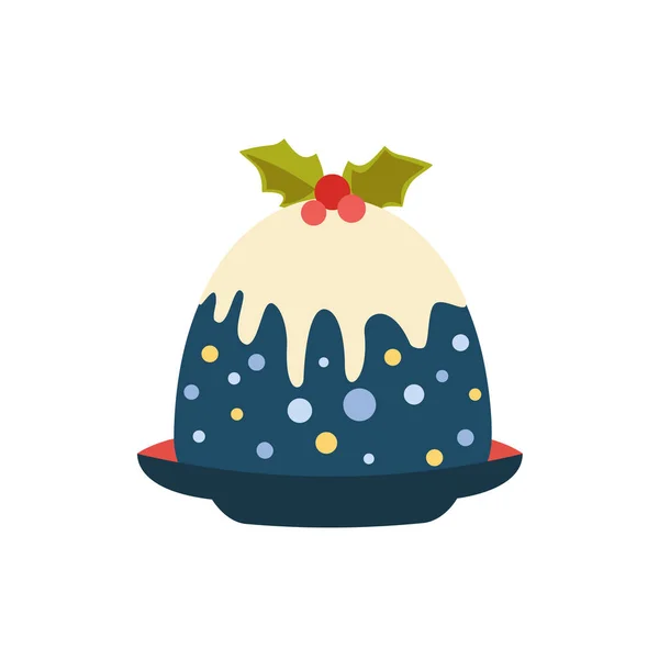 Χριστούγεννα Σπιτική Pudding απλό διάνυσμα εικονίδιο — Διανυσματικό Αρχείο