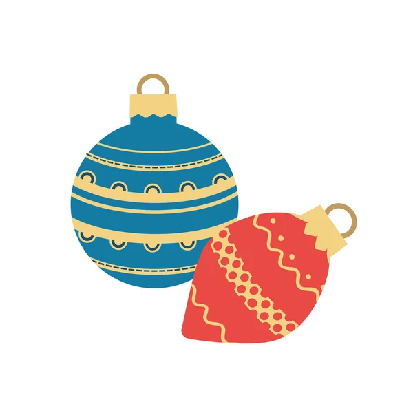 Bolas decorativas de Natal ícone vetor simples — Vetor de Stock