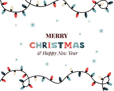 Mutlu Noel ampulleri bayrak çerçevesini selamlıyor