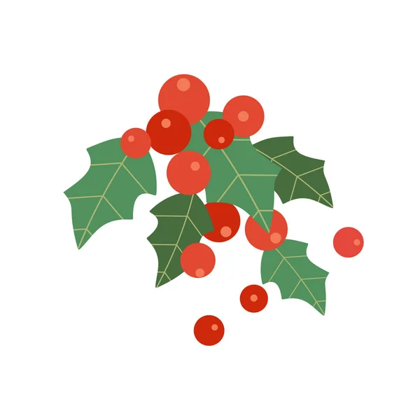 Natal winterberry planta holly bagas ícone — Vetor de Stock