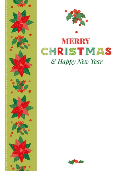 Merry Christmas greeting card vector template — Stock Vector