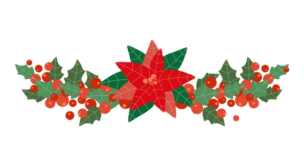 Navidad flor decorativa guirnalda vector icono — Archivo Imágenes Vectoriales