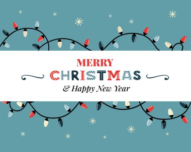 Mutlu Noel ampulleri bayrak çerçevesini selamlıyor