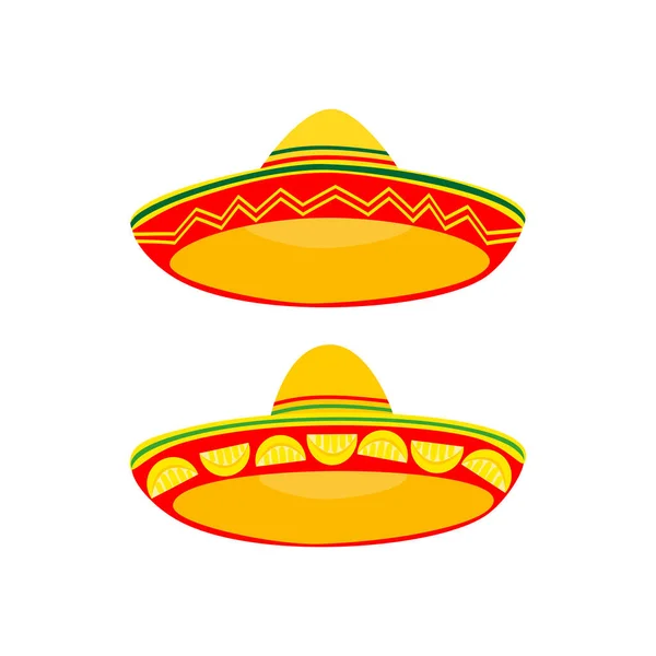 Meksika sombrero şirin vektör simgesi seti — Stok Vektör