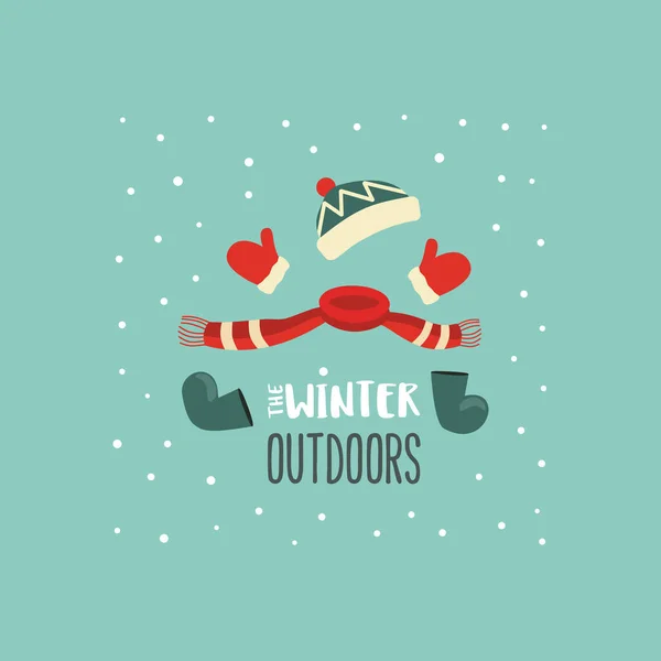 Winter outdoors fun minimal design vector icon — Vettoriale Stock