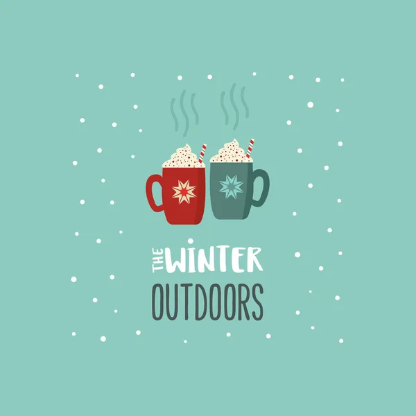 Winter outdoors leisure fun minimal vector icon — Vettoriale Stock