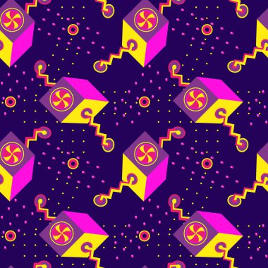 90 'ların nostaljisi sürrealist desen arka planı