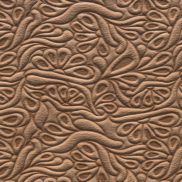 Piel de oveja mariposa en relieve. Fondo de piel de oveja texturizada marrón cerca con patrón en relieve. Representación en 3D — Foto de Stock