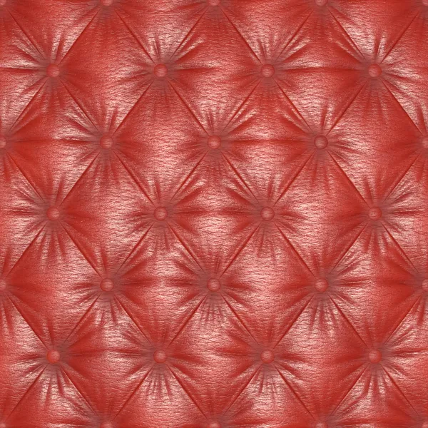 Chesterfield. The luxurious and rough background of the classic worn leather texture of the sofa with leather buttons. Red Pigskin background. 3D-rendering — Stock Photo, Image