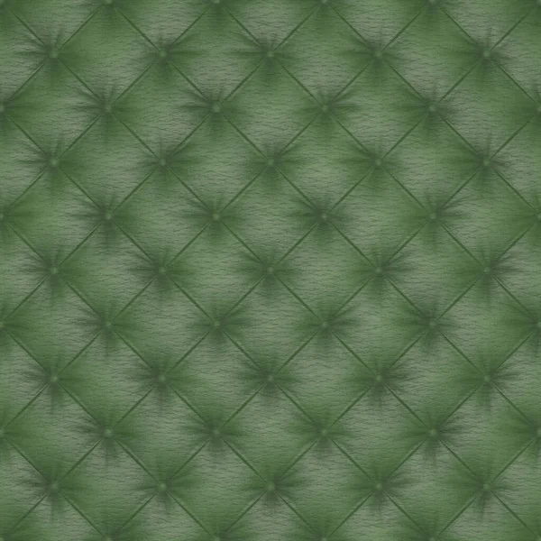 チェスターフィールド。革のボタンでソファの古典的な着用革の質感の豪華なとラフな背景。緑の豚皮の背景。3Dレンダリング — ストック写真