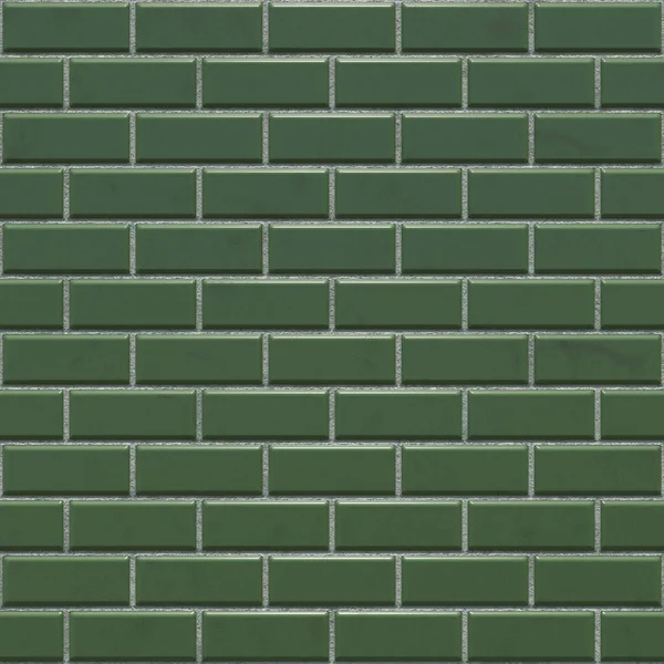 Abstract background of green ceramic tiles for walls and floor. Design of geometric mosaic texture of wall decoration. Simple seamless brick wall pattern. 3D-rendering — 图库照片