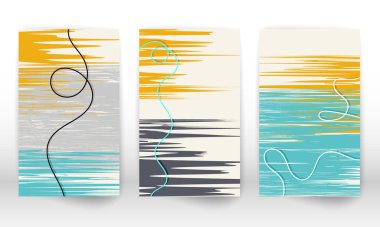 İskandinav ev dekoru. Bir dizi soyut el çizgileri. Modern sanat tuvali. Suluboya efekt tasarımı. İskandinav sanat tasarımı.