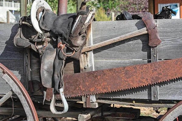 Carro Antiguo Madera Sienta Parque Nacional — Foto de Stock