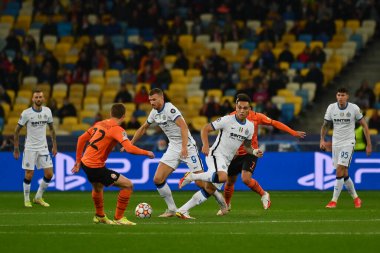 KYIV, UKRAINE - 27 Ekim 2020: UEFA Şampiyonlar Ligi maçı Shakhtar Donetsk-Inter Milan maçı Kyiv Olimpiyskyi 'deki NSC Olimpiyski Stadyumu' nda yapıldı.