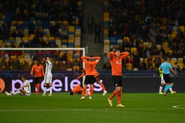 KYIV, UKRAINE - 27 Ekim 2020: UEFA Şampiyonlar Ligi maçı Shakhtar Donetsk-Inter Milan maçı Kyiv Olimpiyskyi 'deki NSC Olimpiyski Stadyumu' nda yapıldı.