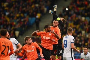 KYIV, UKRAINE - 27 Ekim 2020: UEFA Şampiyonlar Ligi maçı Shakhtar Donetsk-Inter Milan maçı Kyiv Olimpiyskyi 'deki NSC Olimpiyski Stadyumu' nda yapıldı.