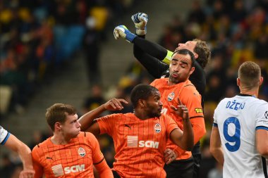 KYIV, UKRAINE - 27 Ekim 2020: UEFA Şampiyonlar Ligi maçı Shakhtar Donetsk-Inter Milan maçı Kyiv Olimpiyskyi 'deki NSC Olimpiyski Stadyumu' nda yapıldı.