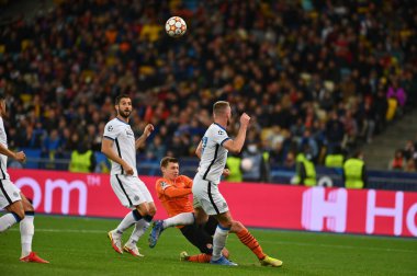 KYIV, UKRAINE - 27 Ekim 2020: UEFA Şampiyonlar Ligi maçı Shakhtar Donetsk-Inter Milan maçı Kyiv Olimpiyskyi 'deki NSC Olimpiyski Stadyumu' nda yapıldı.
