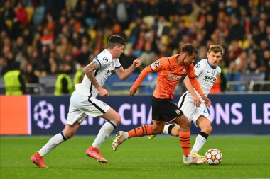 KYIV, UKRAINE - 27 Ekim 2020: orta saha oyuncusu Alan Patrick (21) atakta. UEFA Şampiyonlar Ligi karşılaşması Shakhtar Donetsk ile Inter Milan arasında Kyiv Olimpiyskyi Stadyumu 'nda oynanacak.