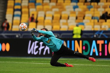 KYIV, UKRAINE - 27 Ekim 2020: kaleci Andriy Pyatov (30). UEFA Şampiyonlar Ligi karşılaşması Shakhtar Donetsk ile Inter Milan arasında Kyiv Olimpiyskyi Stadyumu 'nda oynanacak.