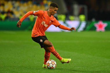 KYIV, UKRAINE - 27 Ekim 2020: orta saha oyuncusu Pedrihno (38). UEFA Şampiyonlar Ligi karşılaşması Shakhtar Donetsk ile Inter Milan arasında Kyiv Olimpiyskyi Stadyumu 'nda oynanacak.