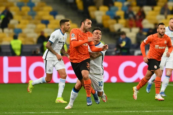 KYIV, UKRAINE - 27 Ekim 2020: UEFA Şampiyonlar Ligi maçı Shakhtar Donetsk-Inter Milan maçı Kyiv Olimpiyskyi 'deki NSC Olimpiyski Stadyumu' nda yapıldı.
